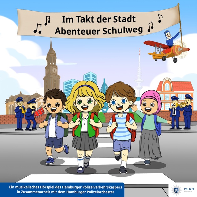 POL-HH: 250908-4. &quot;Im Takt der Stadt - Abenteuer Schulweg&quot; - Verkehrskasper und Polizeiorchester im Einklang &amp; Terminhinweis