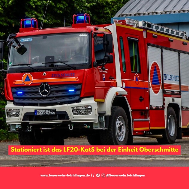FW Leichlingen: Offizielle Übergabe: Drei neue Fahrzeuge und ein Rettungsboot / Indienststellung TLF2000, Rettungsboot, Kommandowagen und LF20-KatS