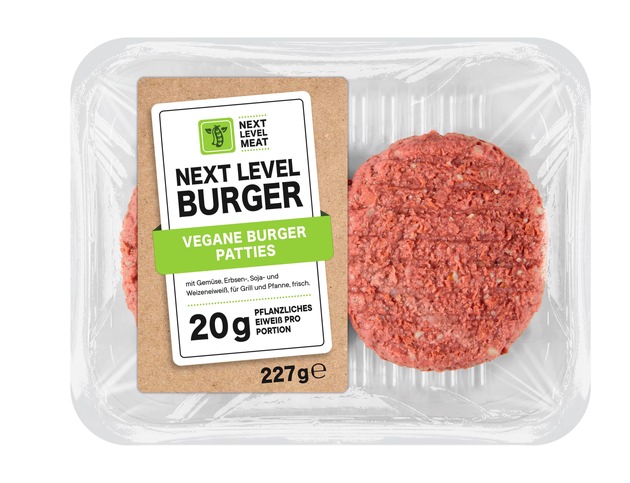 Vegan für alle: Lidl bringt fleischlosen &quot;Next Level Burger&quot; dauerhaft in alle deutschen Filialen / Pflanzenbasiertes Pattie in der Kühlung ab 1. August für 2,99 Euro erhältlich