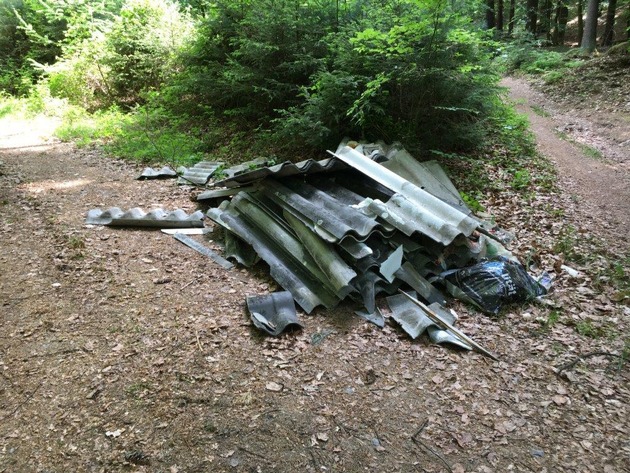 POL-PDNW: Umweltwildschweine verwechseln Geißbockweg mit (Sonder-)Mülldeponie - Asbestplatten im Herzen des Pfälzer Waldes entsorgt