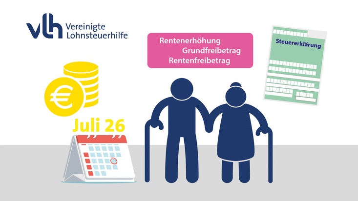 Vereinigte Lohnsteuerhilfe e.V. - VLH: Rentenerh&ouml;hung 2026: Werden jetzt Steuern f&auml;llig?