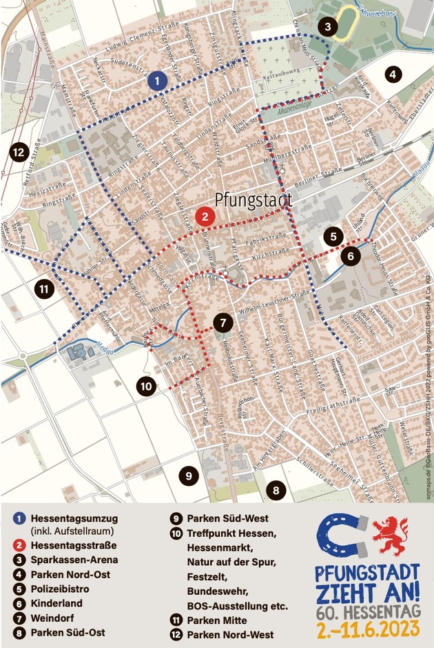 Hessentag 2023: Das ist der geplante Verlauf der Hessentagsstraße und des Festumzugs