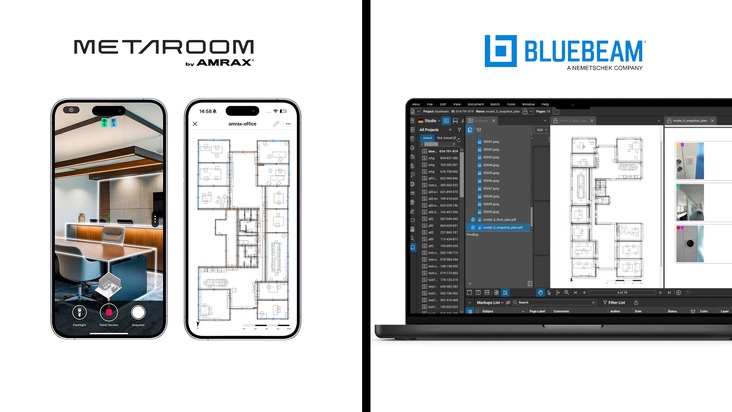Scanbasierte Grundrisse direkt in PDF-Workflows integriert: Metaroom gibt Kooperation mit Bluebeam bekannt
