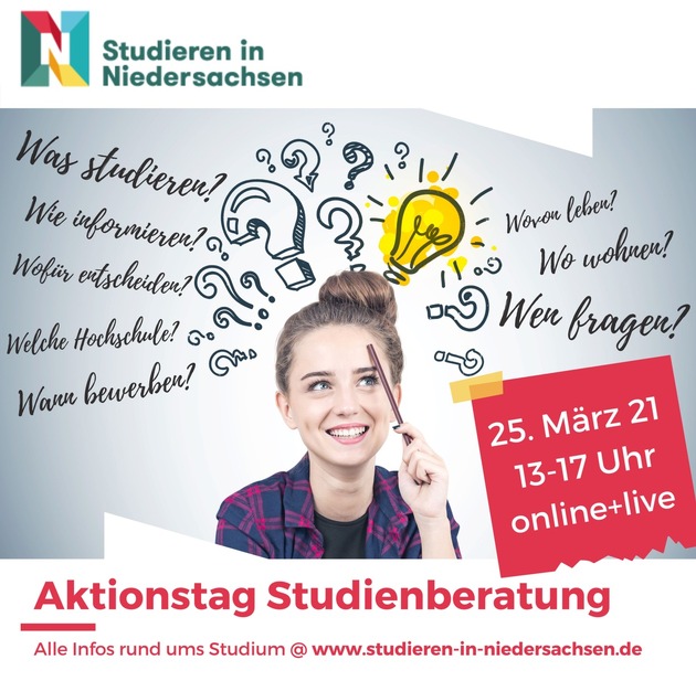 Online-Aktionstag für Studieninteressierte -  Niedersächsische Hochschulen beraten am Dienstag, 25. März, zur Studienwahl