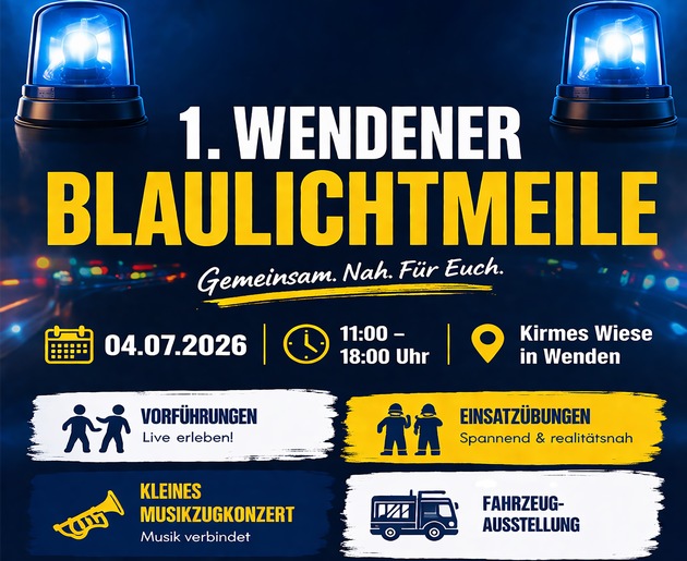 FW Wenden: 1. Presseinforamtion "1. Wendender Blaulichtmeile"