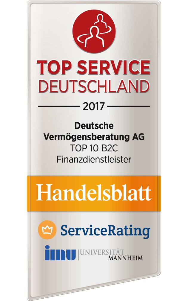 Rating &quot;TOP SERVICE DEUTSCHLAND&quot;: Deutsche Vermögensberatung erneut für ihren erstklassigen Service ausgezeichnet