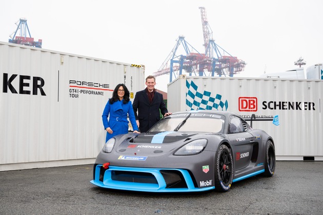 DB Schenker unterstützt Porsche GT4 e-Performance Tour mit grüner Logistik / Weltweite Demo-Tour für den elektrischen Rennwagen-Prototyp als Pionierarbeit für grüne Logistik