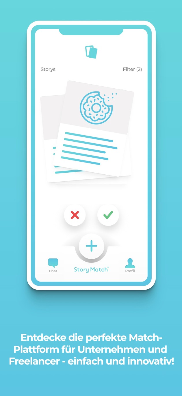 Story Match - Die erste App, die Freelancer und Unternehmen mit einem Swipe zusammenbringt