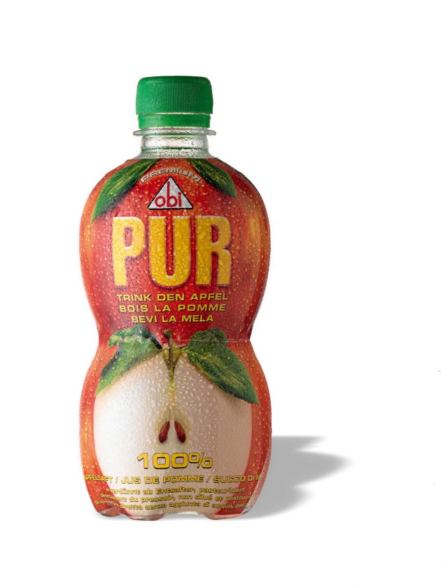 Thurella lanciert eine einzigartige Apfelsaft-Generation: obi PUR - der Apfel in der Flasche