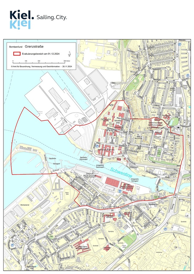 POL-KI: 241128.1 Kiel: Sonntag Entschärfung einer Fliegerbombe in der Grenzstraße in Kiel-Dietrichsdorf