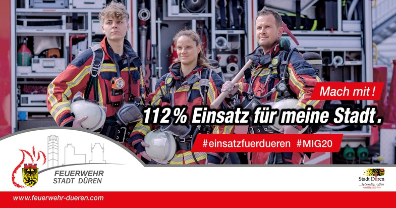 FW Düren: +++ Neue Mitglieder für die Feuerwehr Stadt Düren +++ Re-Start der Kampagne zur Mitgliedergewinnung 2023