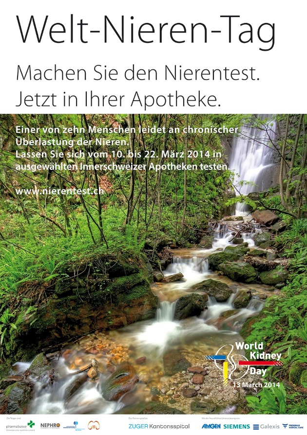 Welt-Nieren-Tag 13. März 2014: Aktion in 23 Innerschweizer Apotheken (BILD/ANHANG)
