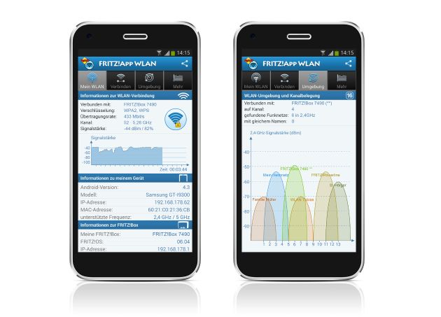 FRITZ!App WLAN: Mobile Geräte einfach mit dem WLAN verbinden und   
Funkverbindungen optimal ausrichten
