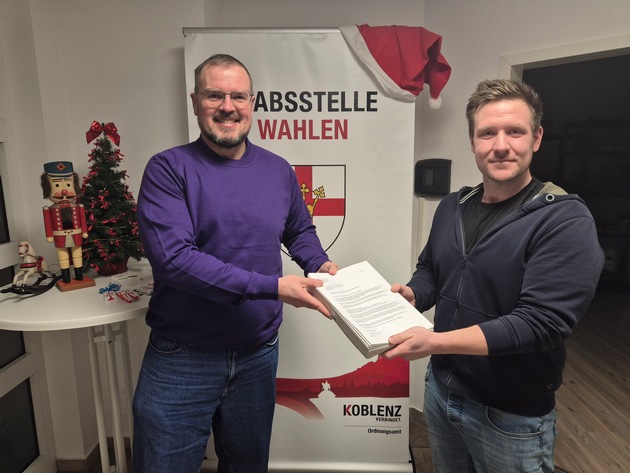 Volt Koblenz nimmt erste H&uuml;rde auf dem Weg zur Landtagswahl / B&uuml;hring und Kunz haben erforderliche Unterst&uuml;tzungsunterschriften erhalten / Pers&ouml;nliche &Uuml;bergabe an die Wahlb&uuml;ros in Koblenz und Lahnstein