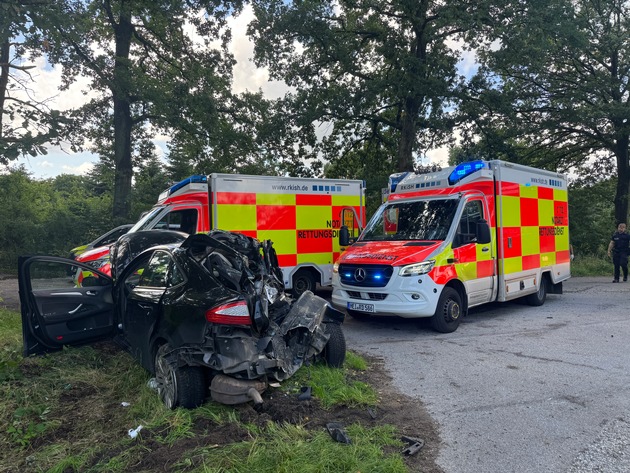 FW-SE: Schwerer Verkehrsunfall mit LKW und zwei PKW auf der B206 Höhe Bad Bramstedt