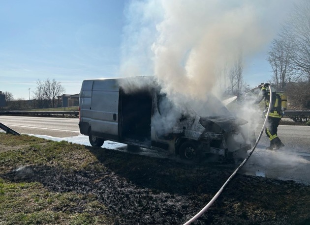 POL-PDLD: A65/Edenkoben - Brennender Transporter