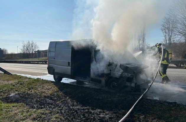 POL-PDLD: A65/Edenkoben - Brennender Transporter