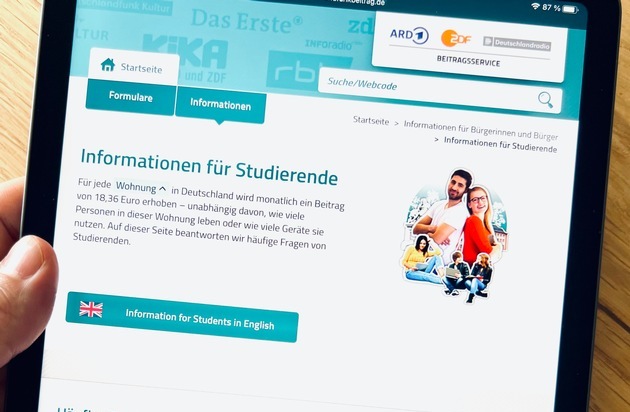 Start des Wintersemesters: Beitragsservice informiert über Regelungen zum Rundfunkbeitrag für Studierende