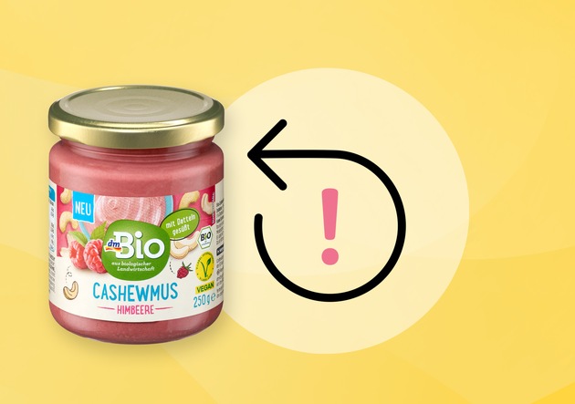 Produktrückruf: dm ruft aus Gründen des Verbraucherschutzes den Artikel &quot;dmBio Cashewmus Himbeere&quot; zurück