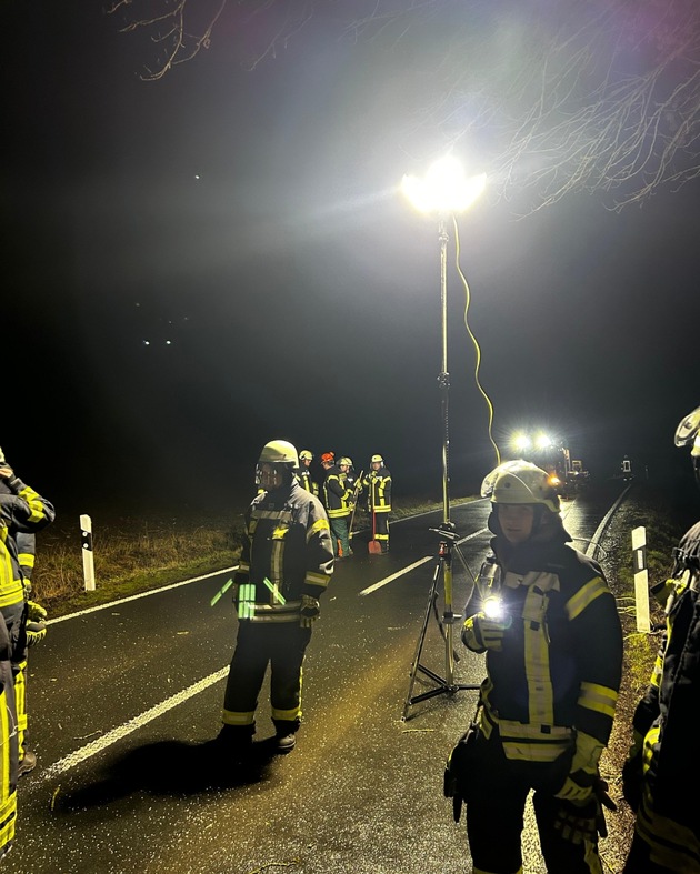 FW Ense: Baum auf Fahrbahn