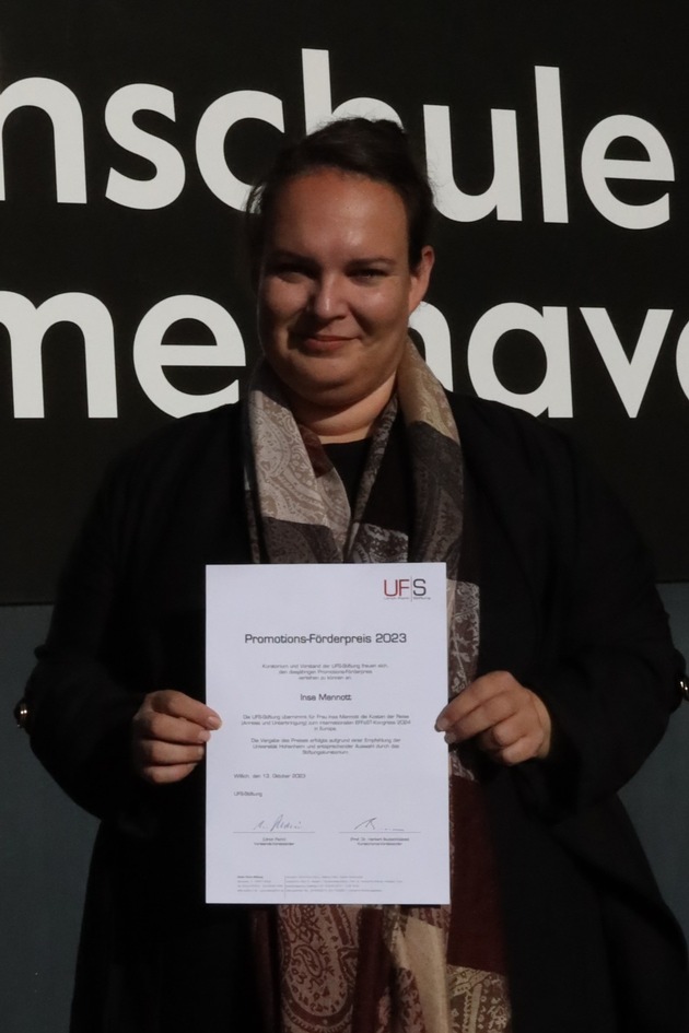 Insa Mannott erhält Promotions-Förderpreis der Ulrich Florin Stiftung