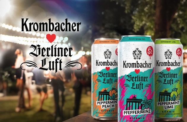 Krombacher Brauerei GmbH & Co.: Jetzt mal tief Luft holen! / Krombacher Brauerei launcht drei außergewöhnliche Biermix-Getränke mit Partylikör Berliner Luft