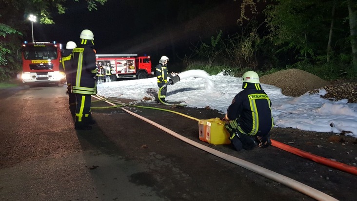 FW-RE: Zwei Einsätze in der Nacht - Brennende Böschungsmatten und PKW-Brand beschäftigen Einsatzkräfte