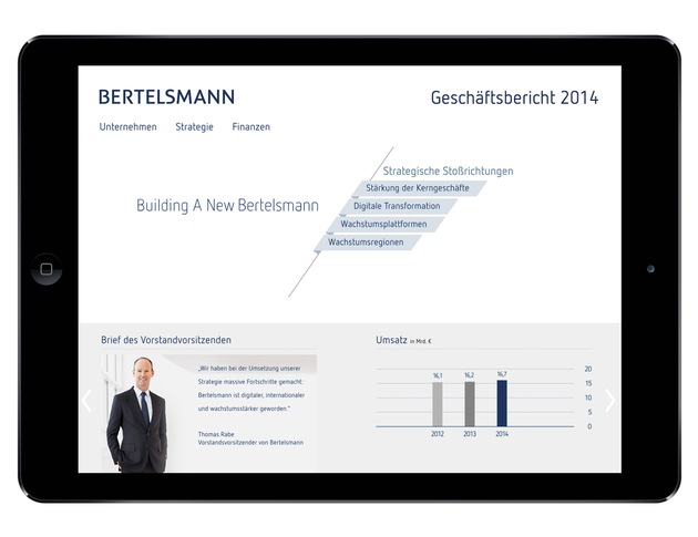 Bertelsmann informiert multimedial über strategische Fortschritte