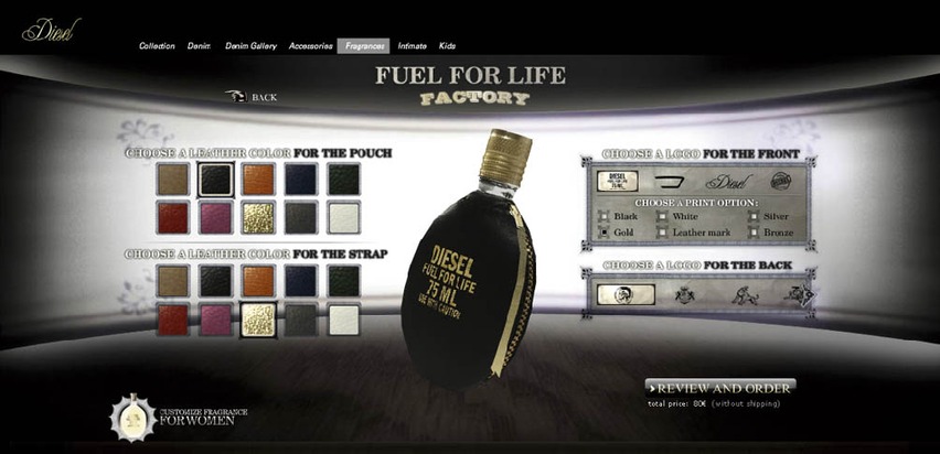Diesel eröffnet den ersten Shop für custom-made Parfums im Internet / 
20.000 persönliche Flakons für schnelle Fuel For Life Fans