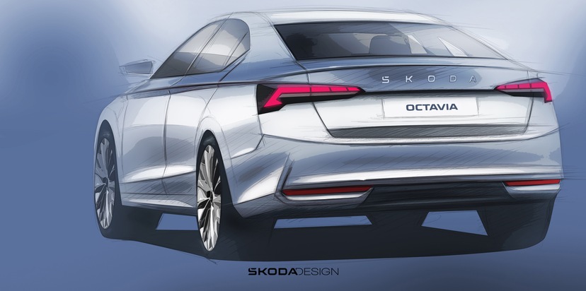 Škoda zeigt erste Skizzen des überarbeiteten Octavia
