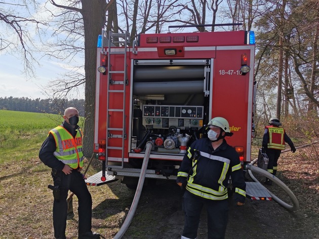 BPOLD-BBS: Zur richtigen Zeit am richtigen Ort! Schnelle Hilfe beim Waldbrand in Melbeck