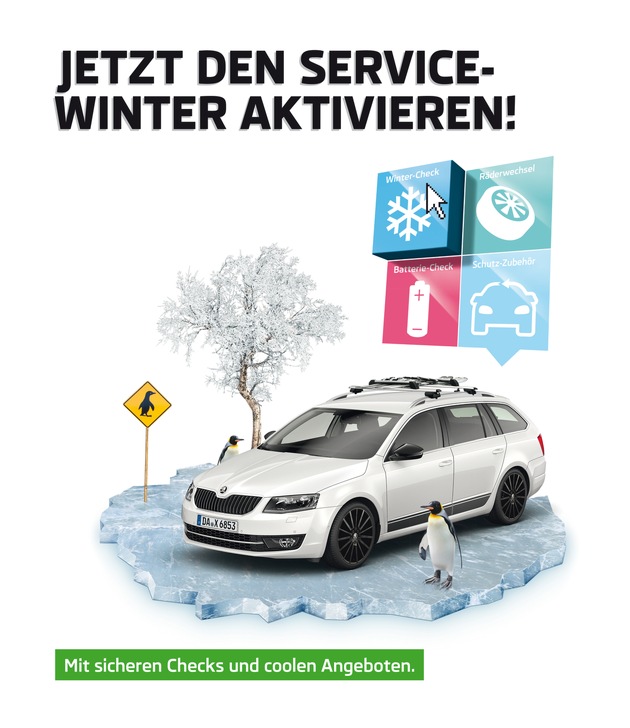 SKODA startet mit coolem Zubehör und Winter-Check in die kalte Jahreszeit (FOTO)