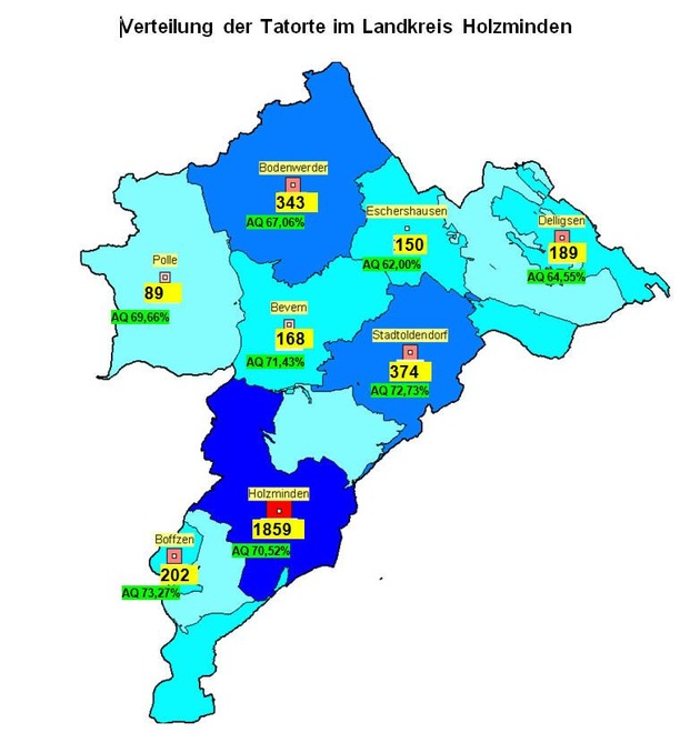 POL-HOL: Polizeikommissariat Holzminden legt die Kriminalstatistik für 2011 für den Landkreis Holzminden vor: Straftatenaufkommen geht weiter zurück - Aufklärungsquote von 69,52% weiter auf TOP-Niveau -