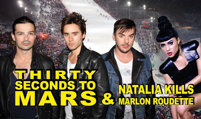 THIRTY SECONDS TO MARS, NATALIA KILLS und MARLON ROUDETTE beim Planai Ski-Opening 2011! - BILD