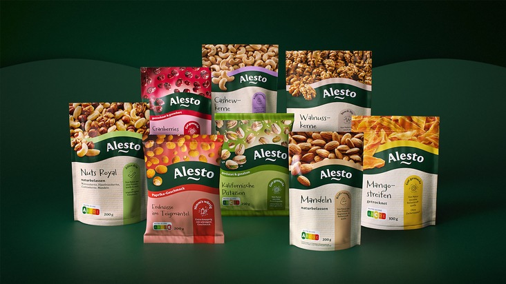 Lidl: Auf dem Weg zu Europas f&uuml;hrender Snackmarke: Alesto in neuem Gewand und klarer Ausrichtung auf Qualit&auml;t und bewussten Genuss