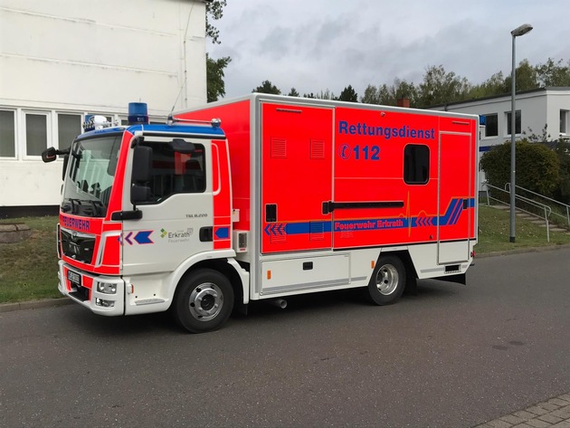 FW-Erkrath: Sonder-Rettungswagen der Feuerwehr Erkrath nimmt seinen Dienst auf
