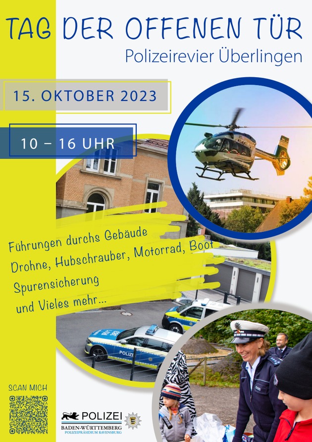 PP Ravensburg: Tag der offenen Tür beim Polizeirevier Überlingen am Sonntag, 15.10.2023