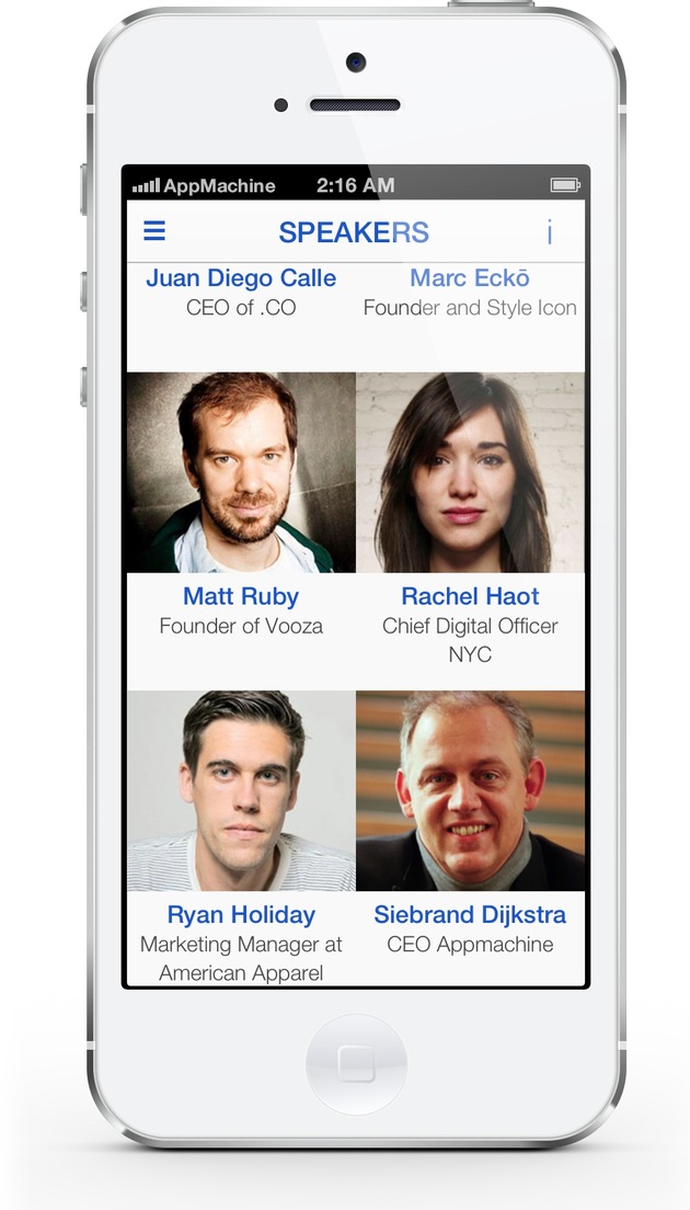 The Next Web USA: AppMachine stellt offizielle Konferenz-App zur Verfügung / Interaktive Keynote von CEO Siebrand Dijkstra