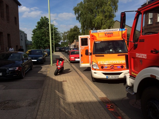 FW-Stolberg: Verkehrsunfall mit Roller / zahlreiche weitere Einsätze
