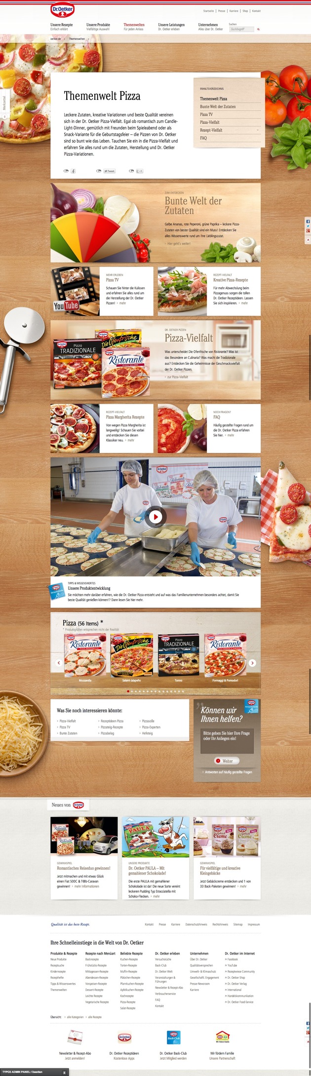Jetzt wird's bunt! / Transparenz, Geschmacksvielfalt und Pizza-Produktion - die neue Dr. Oetker Themenwelt Pizza stellt sich vor (FOTO)