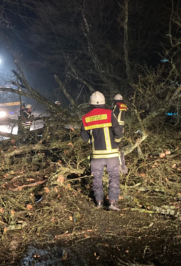 FW-EN: Umgestürzter Baum sorgt für zweistündigen Einsatz der Feuerwehr Hattingen