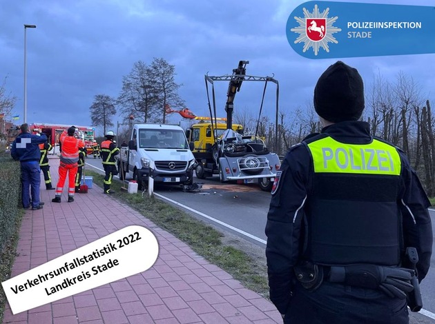 POL-STD: Verkehrsunfallgeschehen auf den Straßen im Landkreis Stade in 2022 - Anzahl der Verkehrstoten auf historisch niedrigstem Stand -