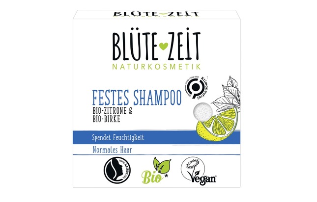Feste Shampoos im Test: ÖKO-Test bewertet BLÜTE-ZEIT Festes Shampoo von budni mit „sehr gut“