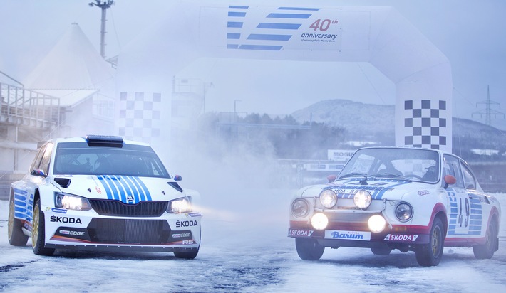 SKODA erinnert bei der Rallye Monte Carlo an legendären Triumph vor 40 Jahren (FOTO)