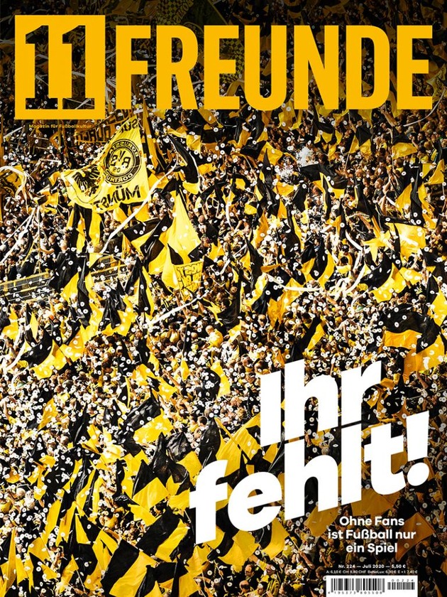 Cover des Jahres 2020: &#039;11Freunde&#039; vermisst die Fußball-Fans im Stadion