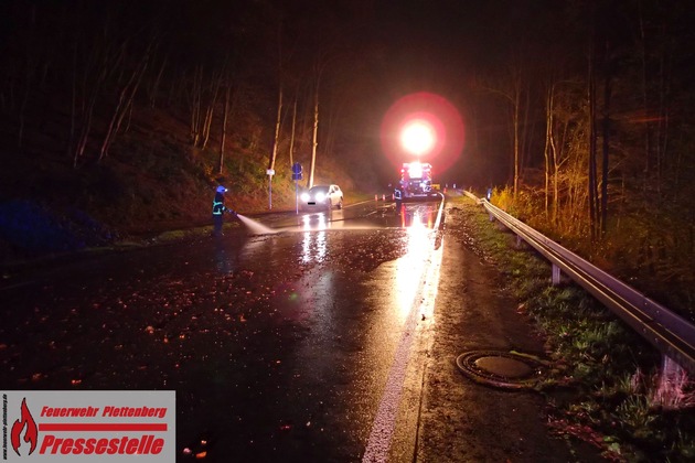 FW-PL: OT-Heveschotten. Glück im Unglück für Fahrer nach Alleinunfall auf der Kreisstraße 5