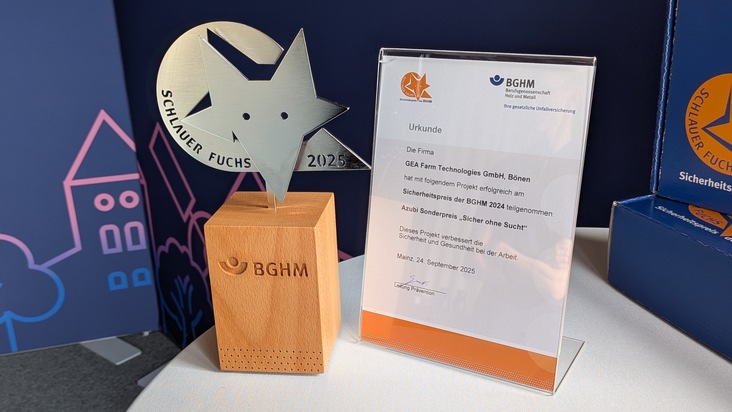 Ausgezeichnetes Engagement: GEA Auszubildende erhalten Goldenen Sicherheitspreis der Berufsgenossenschaft