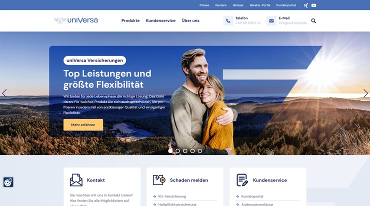 Website Relaunch: uniVersa.de strahlt in neuem Glanz