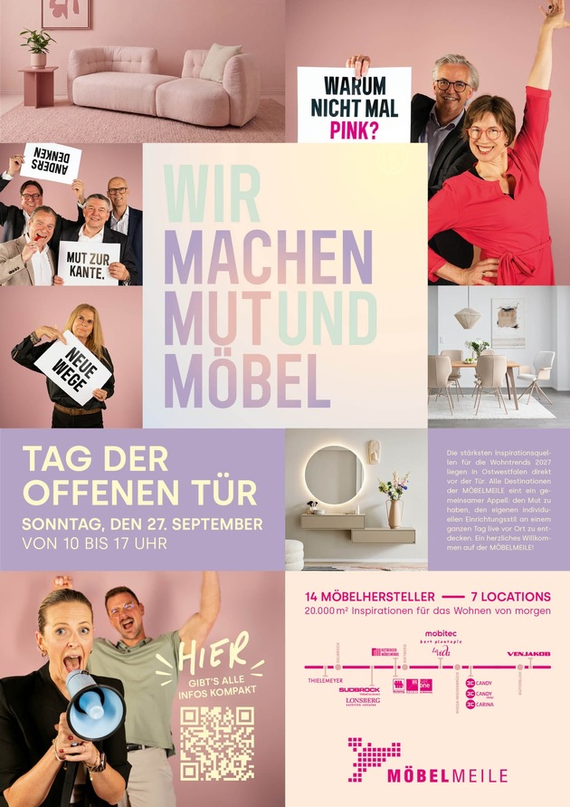 Pressemitteilung: „Wir machen Mut und Möbel“ – das verspricht die MÖBELMEILE mit 14 Marken in sieben Showrooms