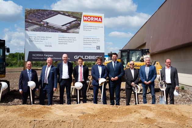 Spatenstich bei NORMA in Kerpen: Erweiterung der K&uuml;hl- und Tiefk&uuml;hllogistik schafft Kapazit&auml;ten f&uuml;r &uuml;ber 200 Filialen / Fast 10.000 Quadratmeter zus&auml;tzliche Fl&auml;che